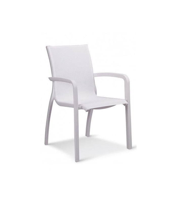 FAUTEUIL SUNSET BLANC GALCIER / TOILE BLANCHE AMOBIS dans FAUTEUIL