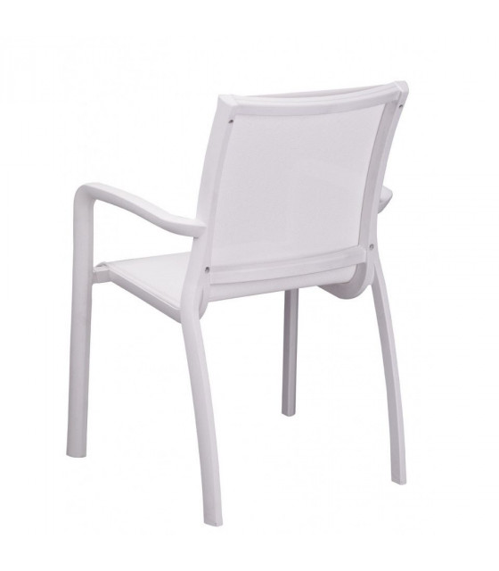 FAUTEUIL SUNSET BLANC GALCIER / TOILE BLANCHE AMOBIS dans FAUTEUIL