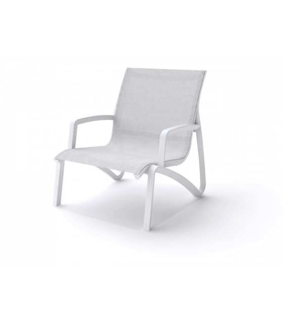 FAUTEUIL CONVERSATIONNEL SUNSET BLANC GLACIER / TOILE BLANCHE AMOBIS dans FAUTEUIL