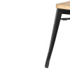 TABOURETS BISTRO BAS EN ACIER NOIR AVEC ASSISE EN BOIS (LOT DE 4) CUISIMAT dans TABOURET