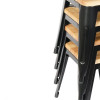 TABOURETS BISTRO BAS EN ACIER NOIR AVEC ASSISE EN BOIS (LOT DE 4) CUISIMAT dans TABOURET