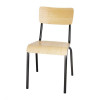 CHAISES AVEC ASSISE ET DOSSIER EN BOIS CANTINA GRIS METAL LOT DE 4 dans CHAISES