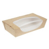 BARQUETTES SALADE KRAFT RECYCLABLES AVEC FENETRE 1000ML LOT DE 200 dans EMBALLAGE EN CARTON ET PAPIER