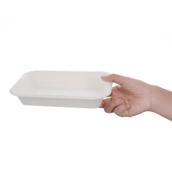 BARQUETTES COMPOSTABLES EN BAGASSE 680ML LOT DE 50 dans EMBALLAGE EN CARTON ET PAPIER