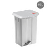 POUBELLE A PEDALE 50LT COUVERCLE BLANC dans POUBELLES