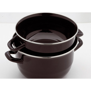 MARMITE A MOULES EN EMAIL NOIR Ø18CM CUISIMAT dans CASSEROLES