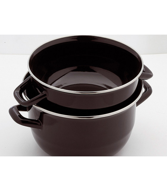 MARMITE A MOULES EN EMAIL NOIR Ø18CM CUISIMAT dans CASSEROLES