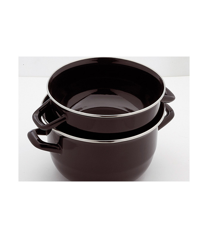 MARMITE A MOULES EN EMAIL NOIR Ø18CM CUISIMAT dans CASSEROLES