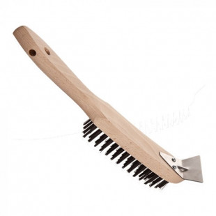 BROSSE METALLIQUE MANCHE EN BOIS dans USTENSILES POUR PIZZA