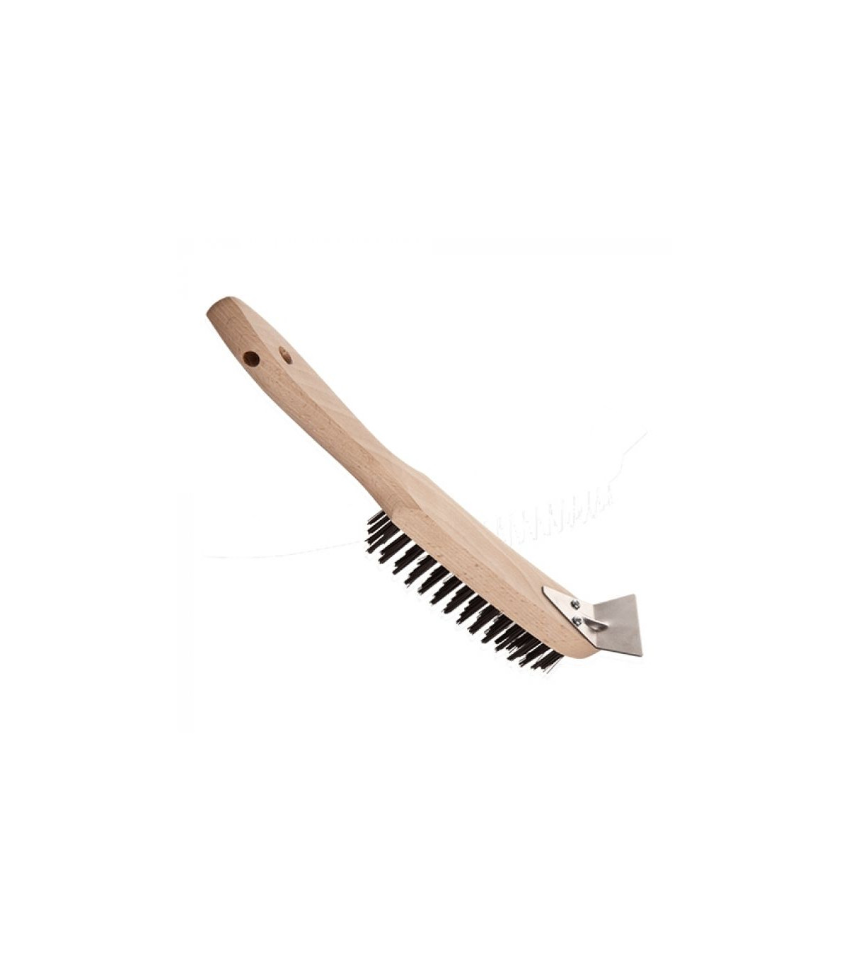 BROSSE METALLIQUE MANCHE EN BOIS dans USTENSILES POUR PIZZA