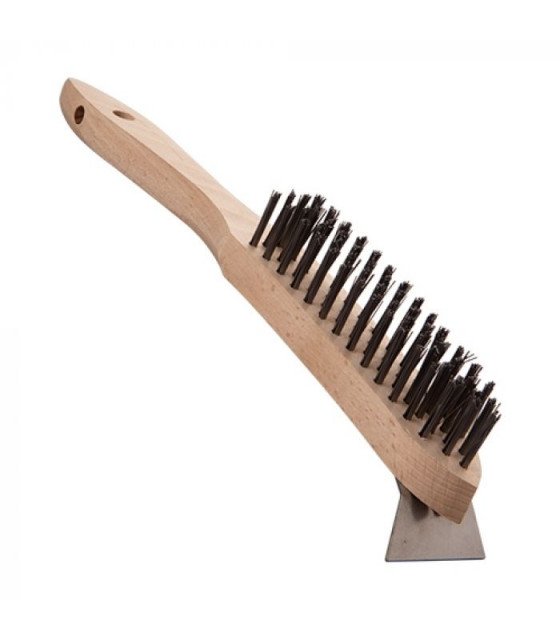 BROSSE METALLIQUE MANCHE EN BOIS dans USTENSILES POUR PIZZA