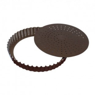 TOURTIERE CANNELEE PERFOREE - ANTIADHERENTE - FOND MOBILE - Ø280MM H28MM GOBEL dans MOULES PATISSERIES