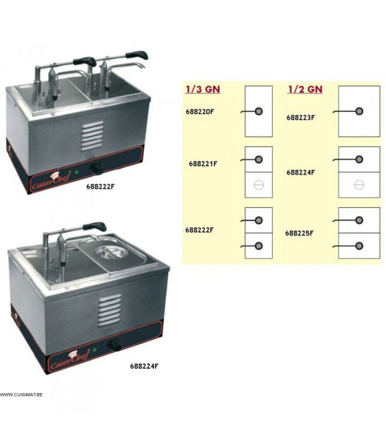 BAIN-MARIE FOOD WARMING SYSTEM 2*GN1/6 EN 150 + 1* POMPE CATERCHEF dans BAIN-MARIE