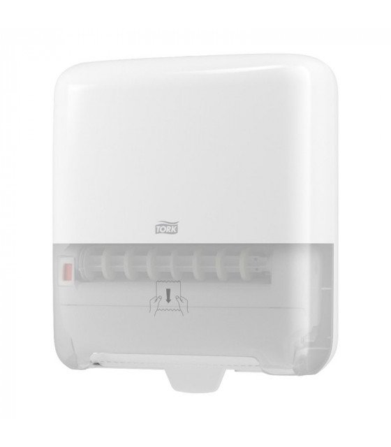 DISTRIBUTEUR ESSUIE-MAINS 551000 H1 BLANC TORK MATIC dans DISTRIBUTEURS