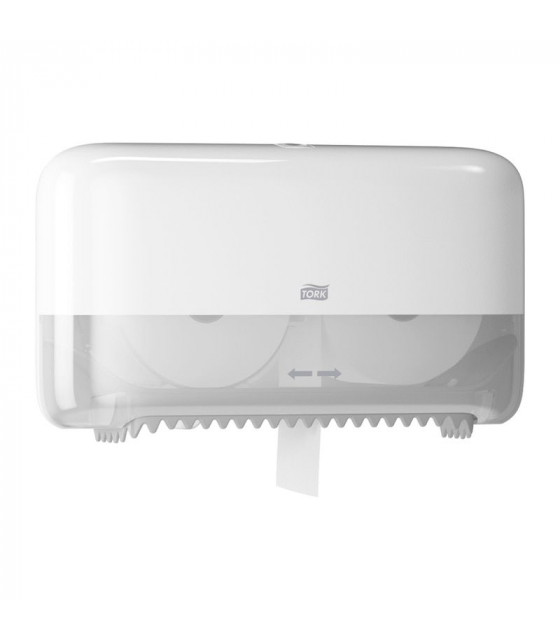 DISTRIBUTEUR DOUBLE PAPIER TOILETTE T7 BLANC 558040 MID-SIZE TORK dans DISTRIBUTEURS