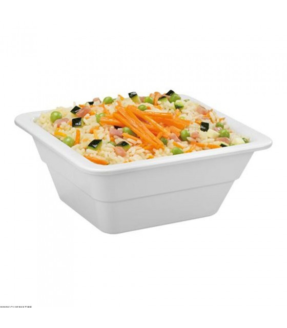 BAC GASTRONORME EN MELAMINE BLANC GN1/6 17.6*16.2CM H6.5CM CUISIMAT dans BAC MELAMINE