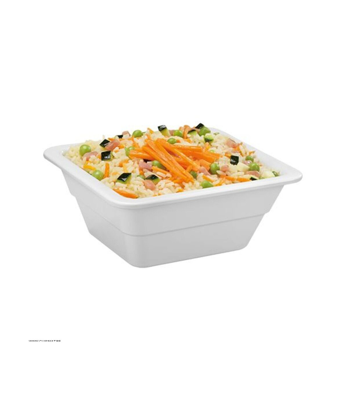 BAC GASTRONORME EN MELAMINE BLANC GN1/6 17.6*16.2CM H6.5CM CUISIMAT dans BAC MELAMINE