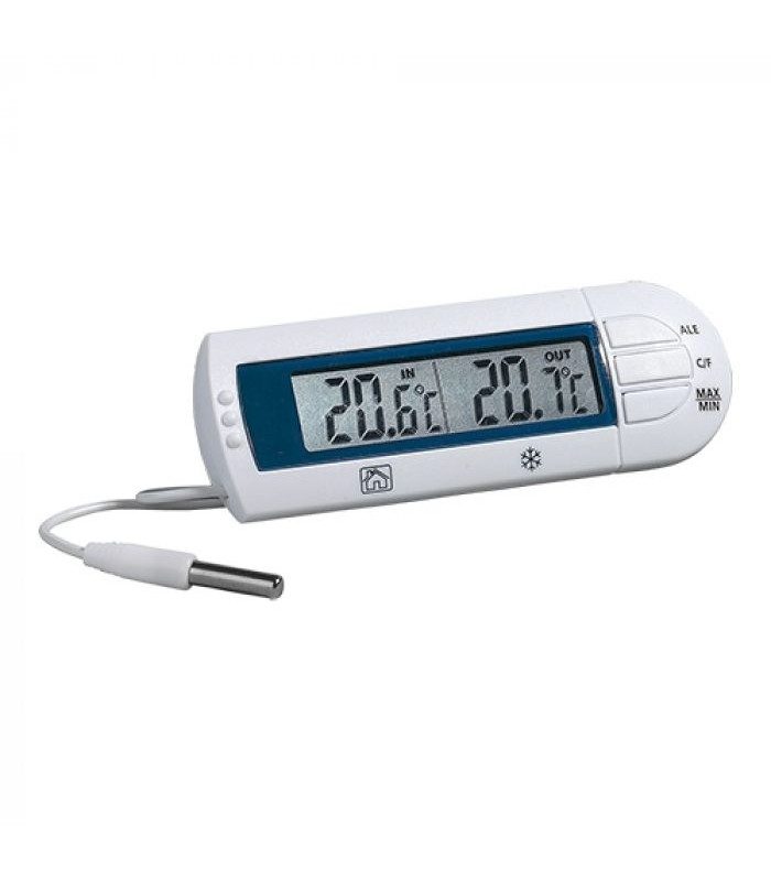 Thermomètre Frigo，Welltop 2 en 1 Congélateur Thermomètre hygrometre  interieur avec sonde externe Fonction d'alarme d'affichage LCD facile à  lire pour les bars de cuisine à domicile (1) : : Cuisine et Maison