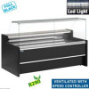 COMPTOIR VITRINE REFRIGERE VITRE DROITE 90° AVEC RESERVE NOIR 200CM DIAMOND dans COMPTOIR