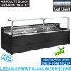 COMPTOIR VITRINE REFRIGERE VITRE DROITE 90° SUR PISTONS VENTILE AVEC RESERVE NOIR 200CM DIAMOND dans COMPTOIR