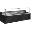 COMPTOIR VITRINE REFRIGERE VITRE DROITE 90° SUR PISTONS VENTILE AVEC RESERVE NOIR 200CM DIAMOND dans COMPTOIR