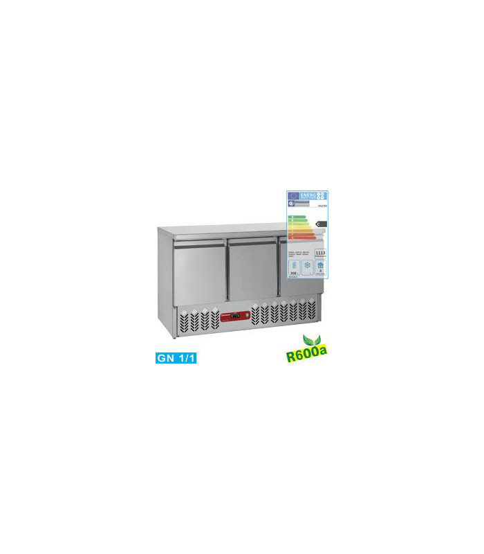 TABLE FRIGORIFIQUE COMPACTE 3 PORTES GN1/1 dans TABLES REFRIGEREES