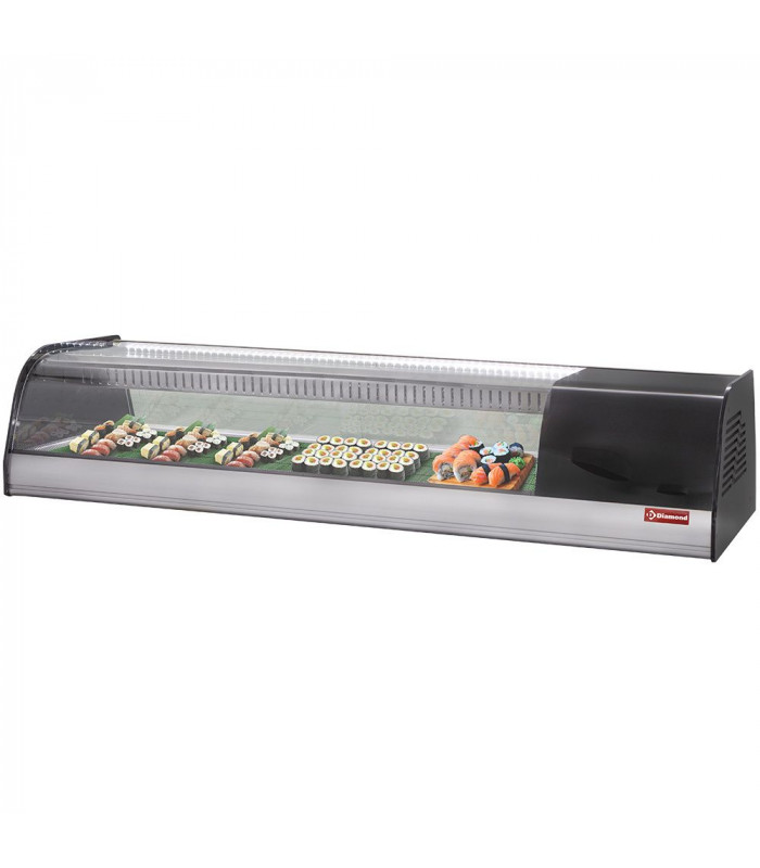 VITRINE REFRIGERRE POUR SUSHI DOUBLE FOND PERFORE 138CM DIAMOND dans STRUCTURES REFRIGEREES