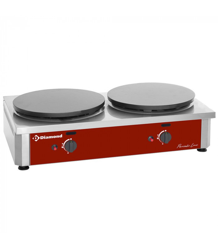 CREPIERE GAZ 2 PLAQUES Ø400MM DIAMOND dans CREPIERE