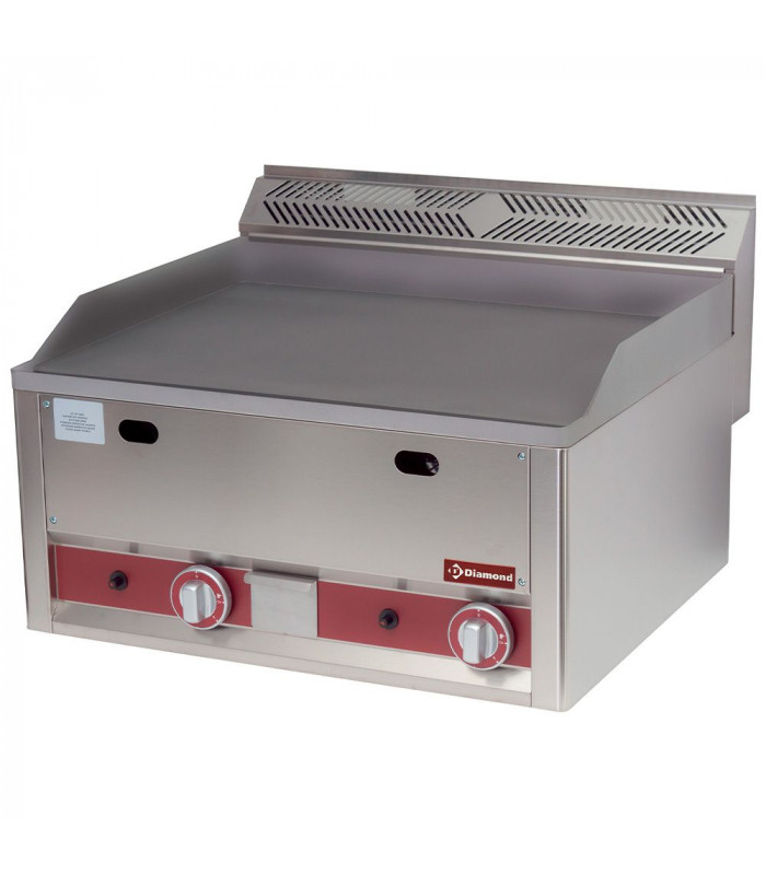 DOUBLE PLAQUE DE CUISSON GAZ, LISSE TOP SNACK 600 DIAMOND dans GRILLADE ET PLANCHA