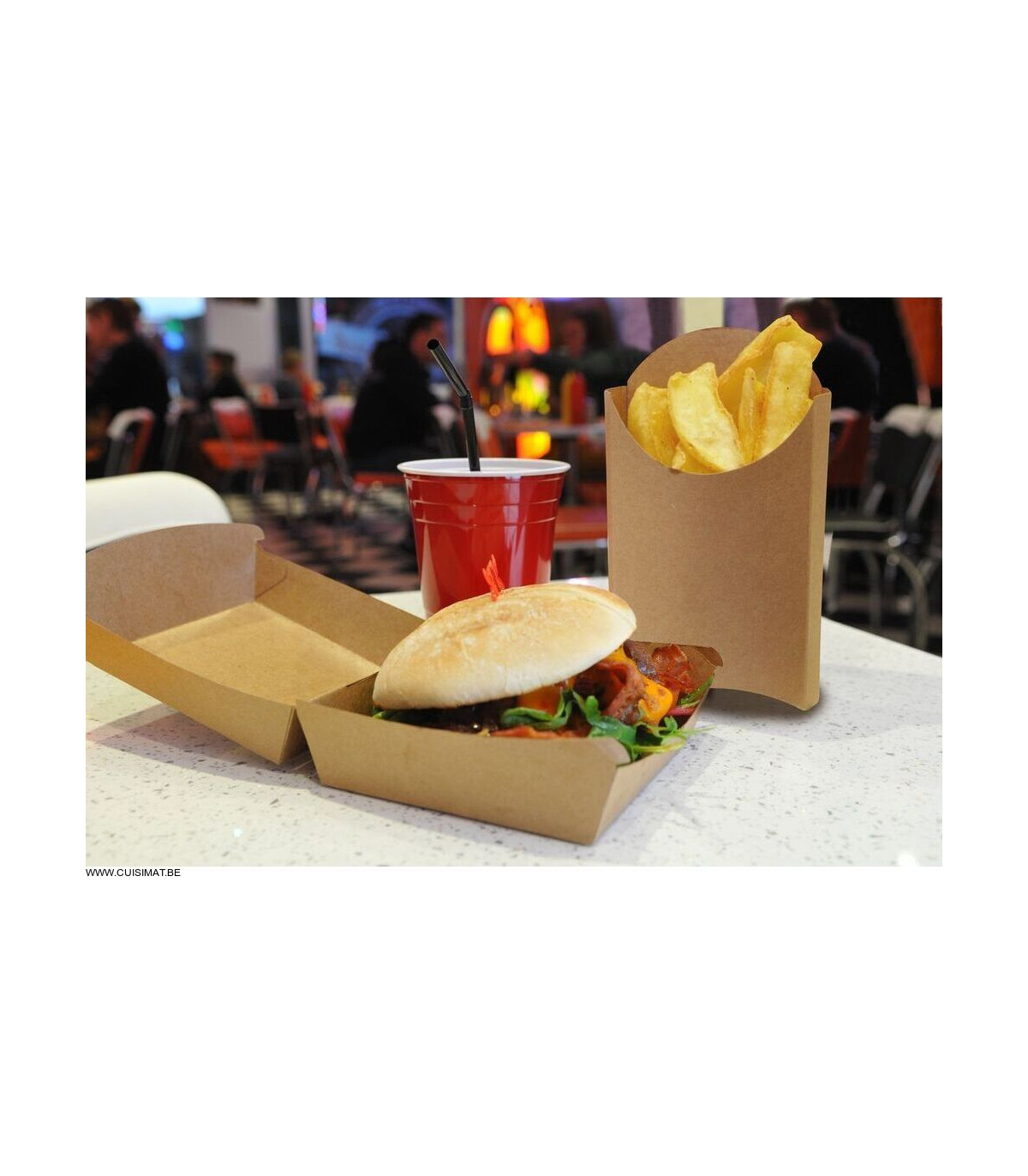 BOITE BURGER 12X11CM 600 PIECES dans EMBALLAGE EN CARTON ET PAPIER