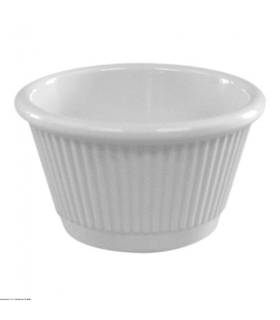 RAMEQUIN EN MELAMINE BLANC Ø6CM BORDS COTELES dans ARTICLES DE PRESENTATION