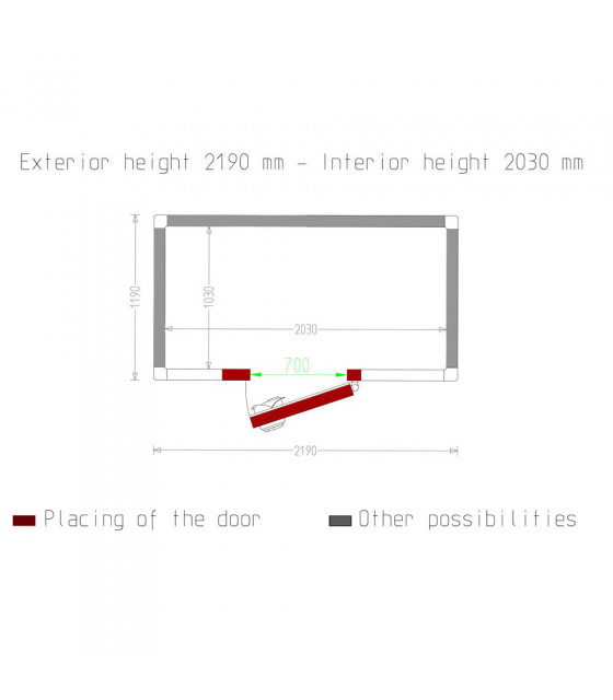 CHAMBRE FROIDE 80MM DIMENSIONS INTERIEURE 2030X1030XH2030MM 4.24M³ DIAMOND dans CHAMBRE FROIDE NEGATIVE AVEC GROUPE
