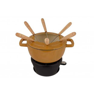 SET FONDUE BOURGUIGNONE AMBER GOLD Ø18CM FONTE + 6 FOURCHETTES dans APPAREIL A FONDUE ET SPECIALITES