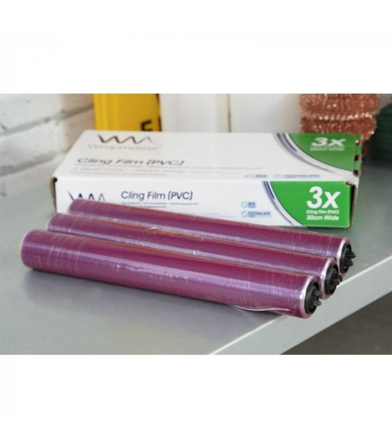 FILM ALIMENTAIRE 30CM*100M POUR DISTRIBUTEUR COMPACT LOT DE 3 WRAPMASTER dans FILM ET ALU ALIMENTAIRE