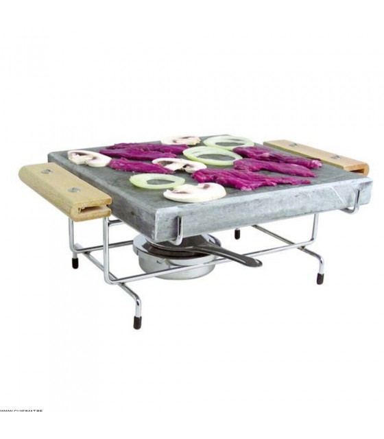 PIERRE A CUIRE 25X25CM AVEC SUPPORT TELLIER dans APPAREIL A FONDUE ET SPECIALITES