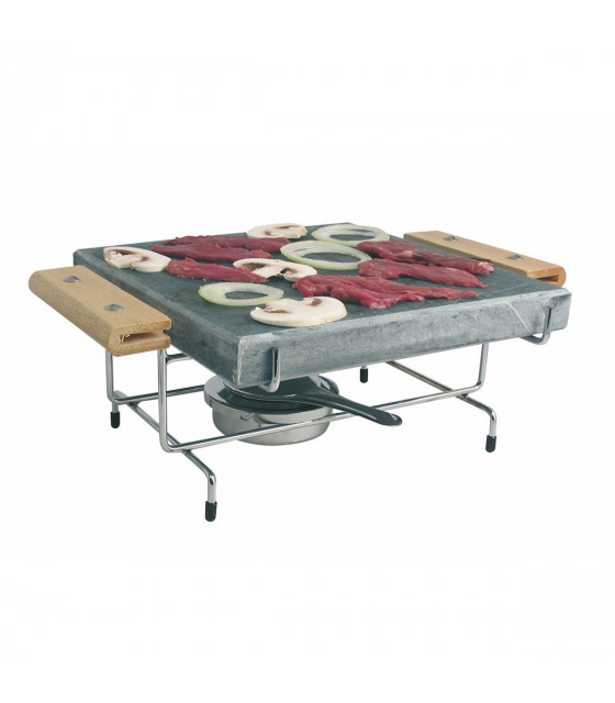 PIERRE A CUIRE 25X25CM AVEC SUPPORT TELLIER dans APPAREIL A FONDUE ET SPECIALITES