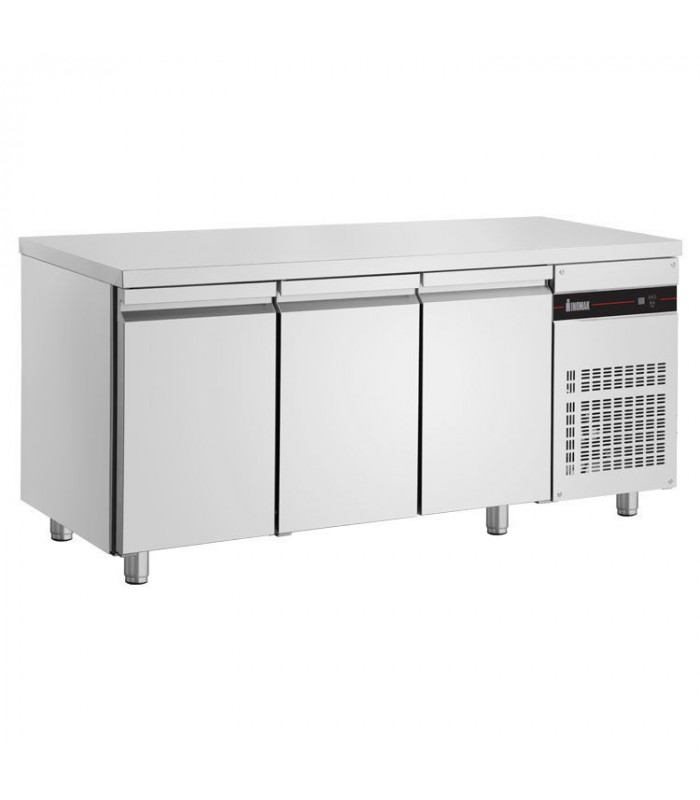 TABLE REFRIGEREE GASTRONORME - 3 PORTES - DESSUS INOX - FROID VENTILE 0 A +10°C dans TABLES REFRIGEREES