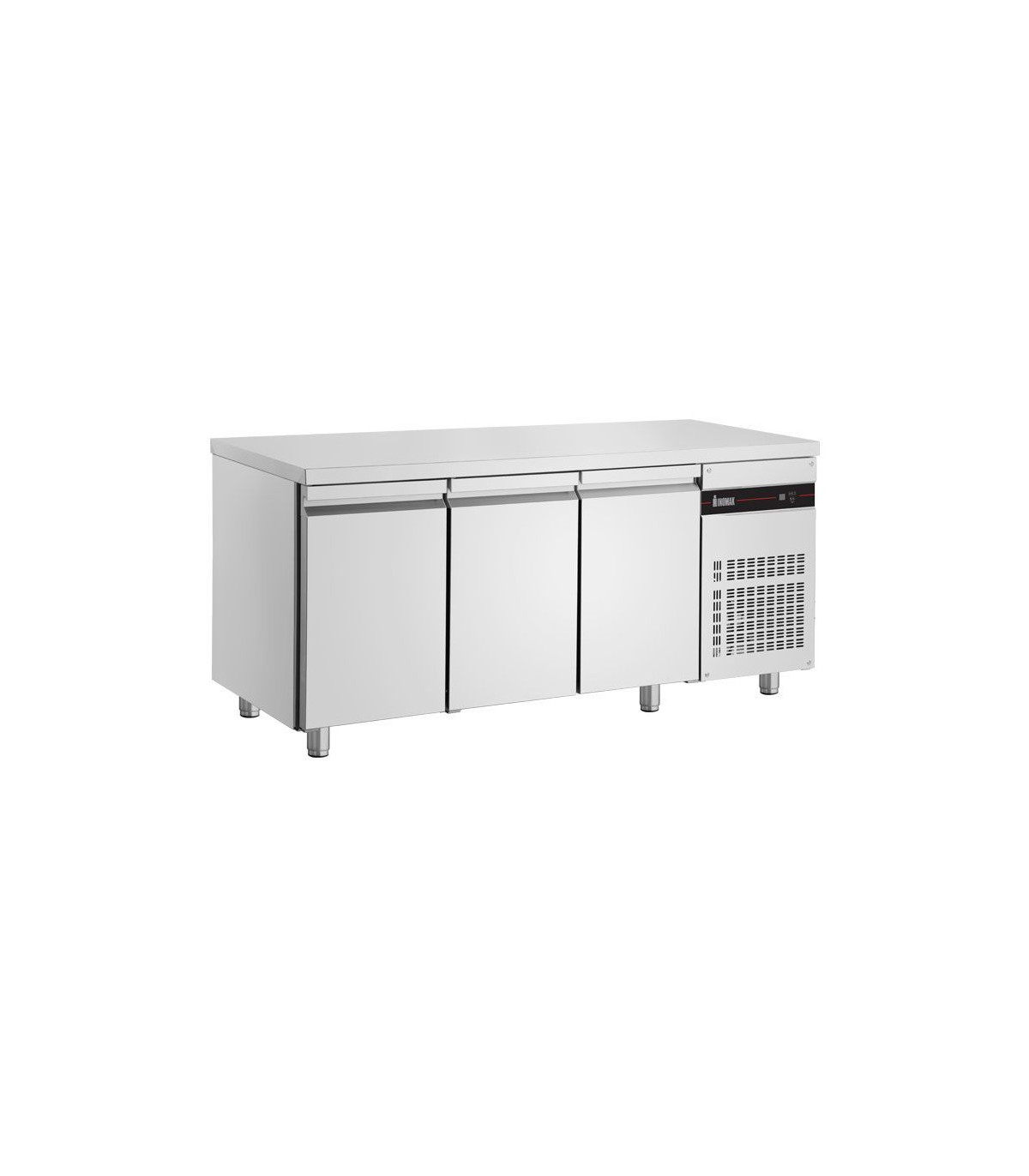 TABLE REFRIGEREE GASTRONORME - 3 PORTES - DESSUS INOX - FROID VENTILE 0 A +10°C dans TABLES REFRIGEREES