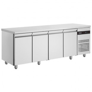 TABLE REFRIGEREE GASTRONORME - 4 PORTES - DESSUS INOX - FROID VENTILE 0 A +10°C dans TABLES REFRIGEREES