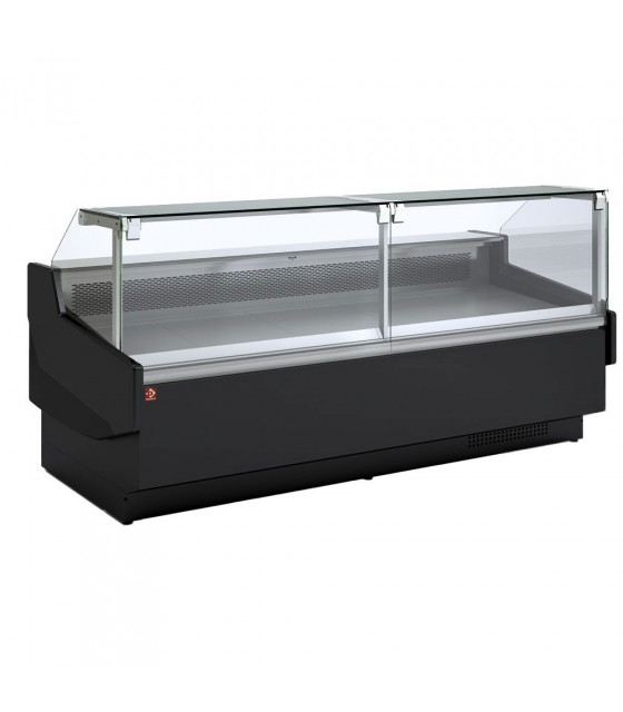 COMPTOIR VITRINE VENTILE AVEC RESERVE - NOIR 2125MM dans COMPTOIR