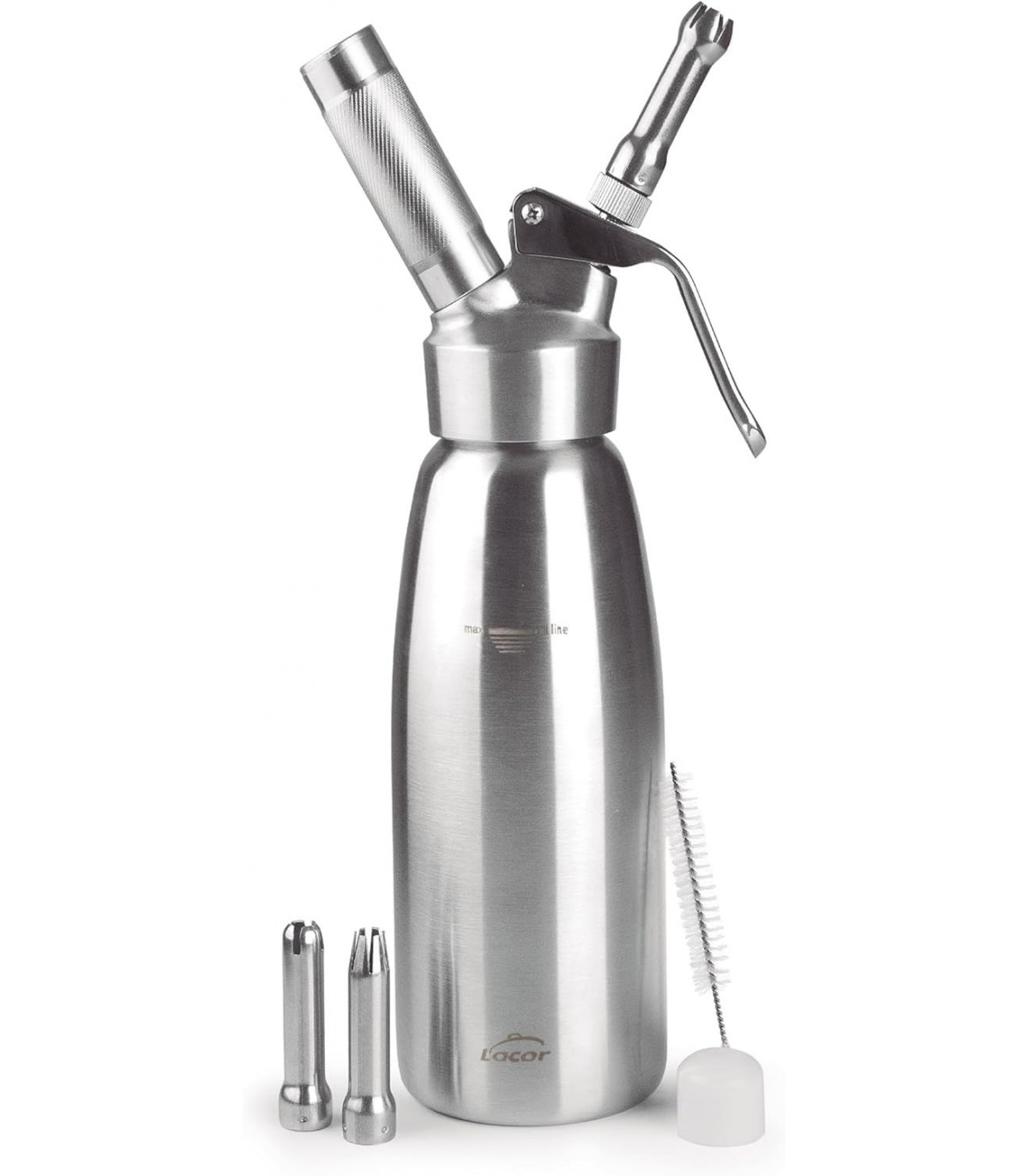 Siphon épicurien Professionnel En Acier Inox 18/10 - Pour Mousses Chaudes Et Froides - Capacité 0.5L - Lavable Lave-vaisselle