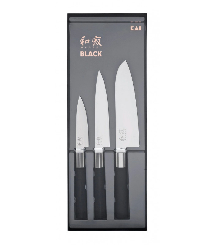 SET DE 3 COUTEAUX WASABI BLACK KAI dans KAI