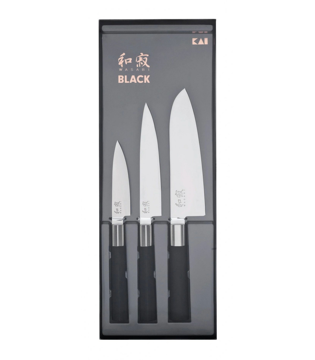 SET DE 3 COUTEAUX WASABI BLACK KAI dans KAI
