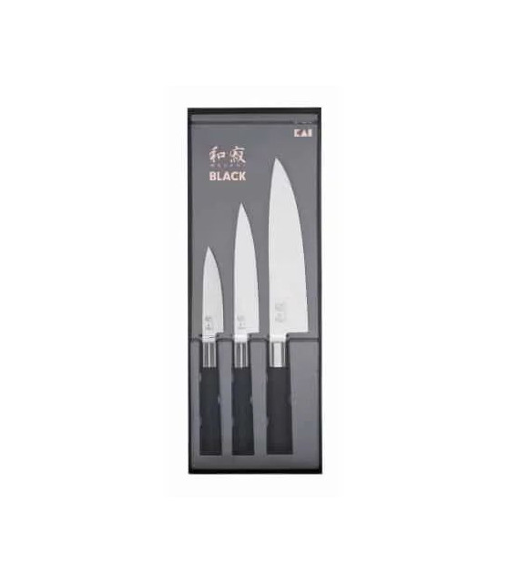 SET DE 3 COUTEAUX WASABI BLACK KAI dans KAI