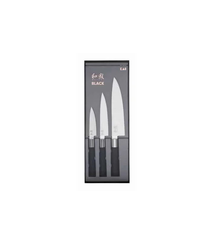SET DE 3 COUTEAUX WASABI BLACK KAI dans KAI