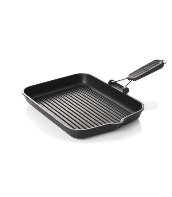 POELE GRILL MANCHE RABATTABLE 33*26CM dans POELES EN FER NOIR