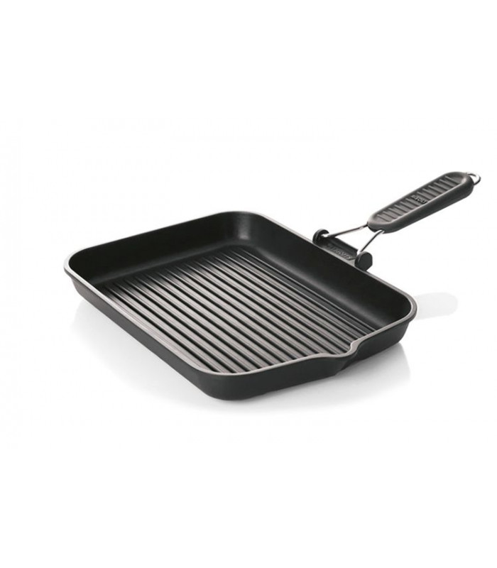 POELE GRILL MANCHE RABATTABLE 33*26CM dans POELES EN FER NOIR