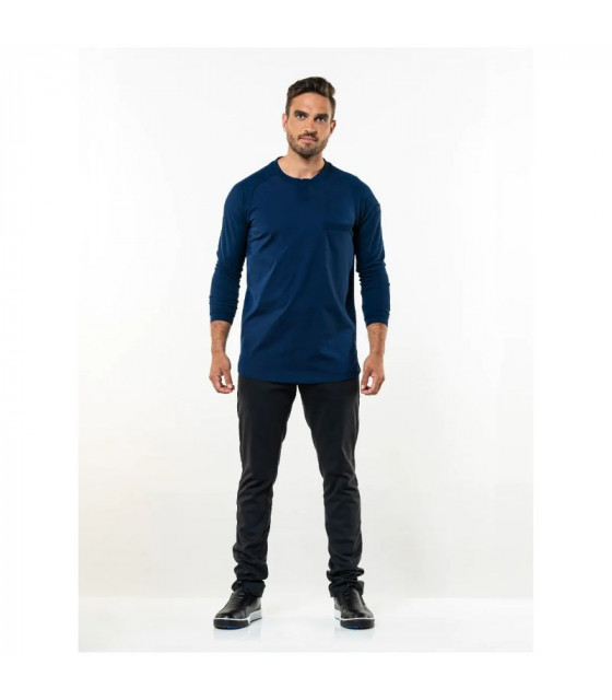 VESTE DE CHEF T-SHIRT VALENTE UFX NAVY LS -CHEF JACKET M CHAUD DEVANT dans VESTE