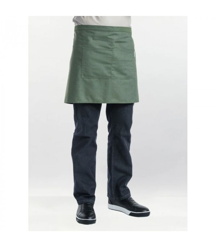 TABLIER CHEF BASE MOSS GREEN - APRON W100 - L45CM CHAUD DEVANT dans TABLIER