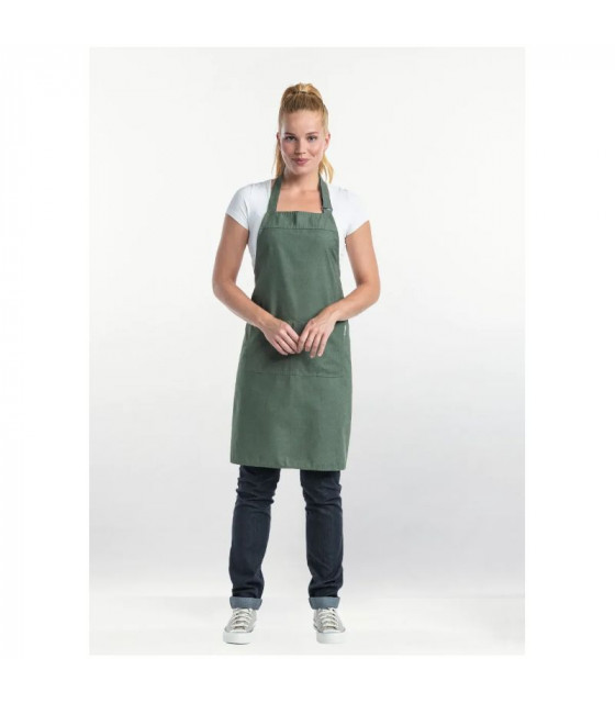 TABLIER VALET BASE MOSS GREEN -BIB APRON W70 - L85CM CHAUD DEVANT dans TABLIER